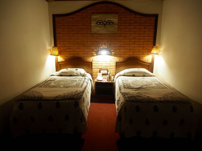 ネワール様式のホテルの部屋