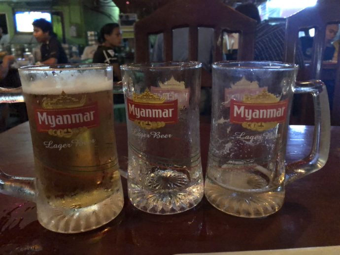 ミャンマービール３杯