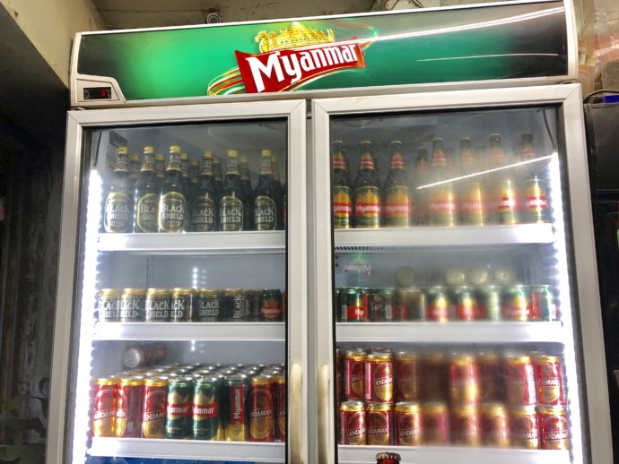 ミャンマービールの冷蔵庫