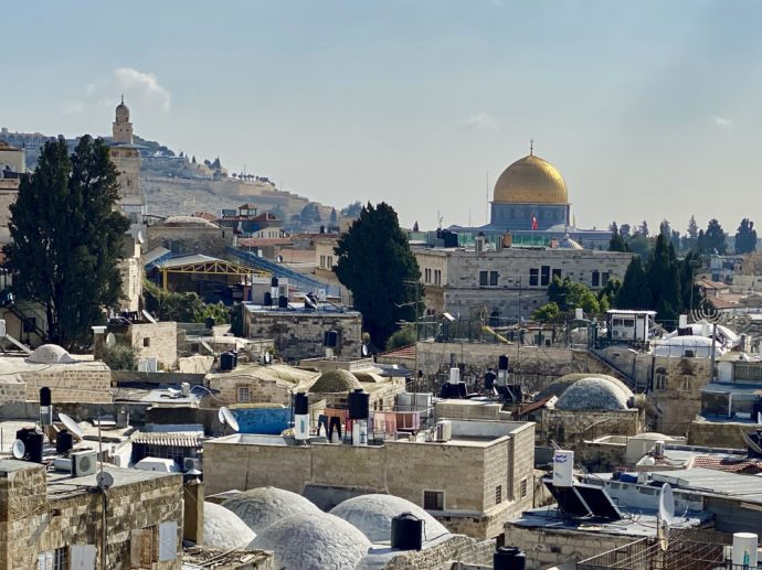 ダマスカス門から眺めるイスラエル旧市街の絶景