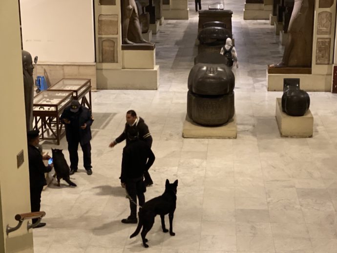 博物館と犬と捜査員