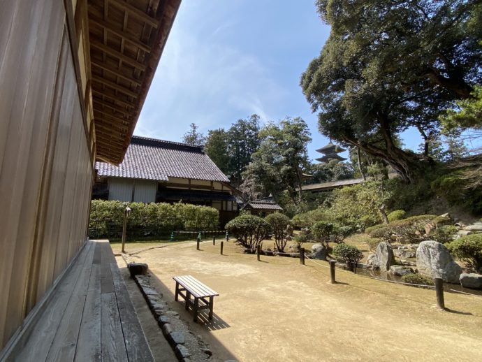 妙成寺書院から見た庭園