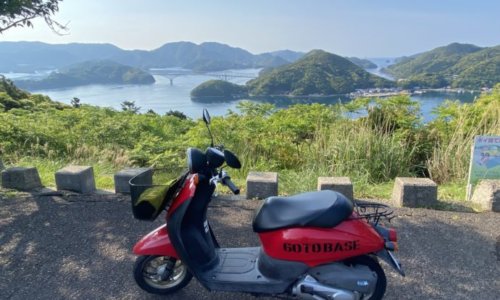 龍観山展望台と原付バイク