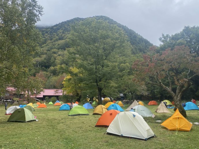 徳沢キャンプ場のテント