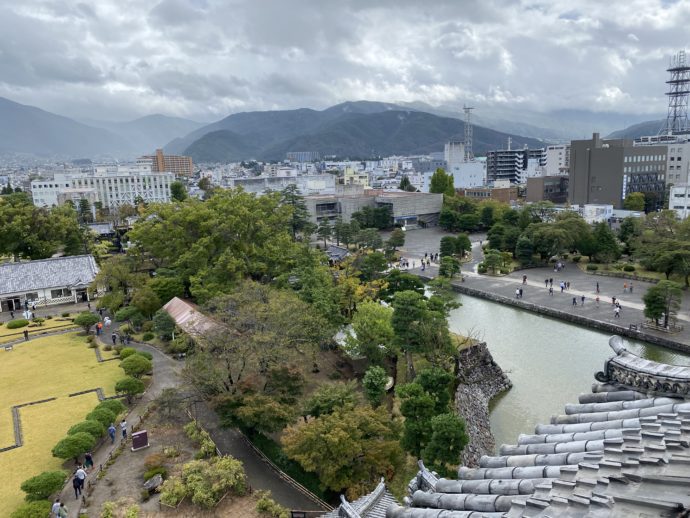 松本城天守最上階からの眺望