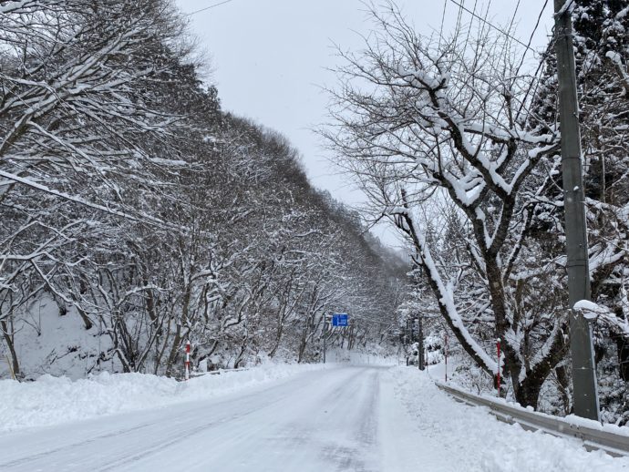 大雪の道路