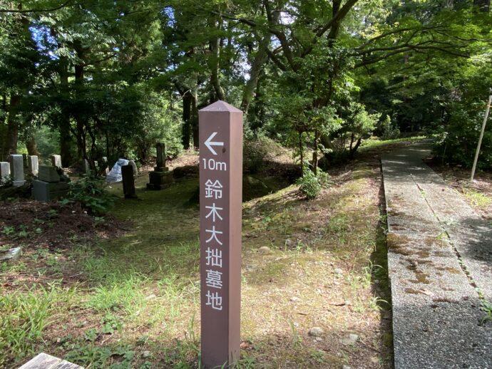 鈴木大拙の墓の標識
