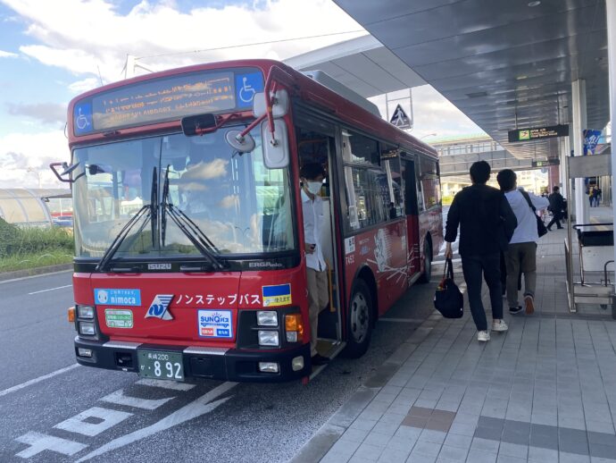 長崎空港に到着した長崎県営バス