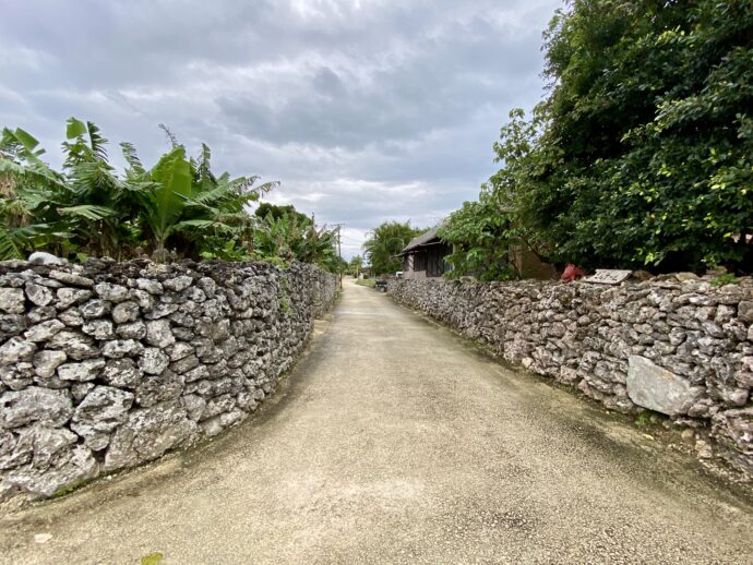 竹富島の石垣の道