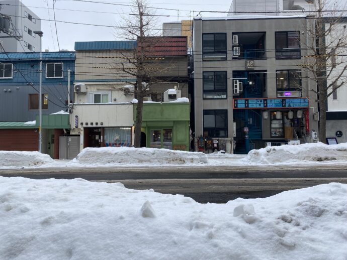 雪の積もる札幌の街