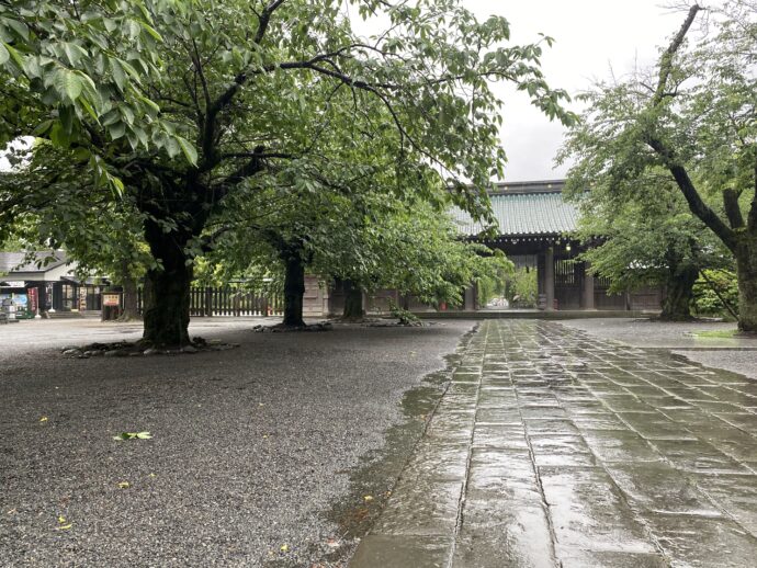 雨の参道