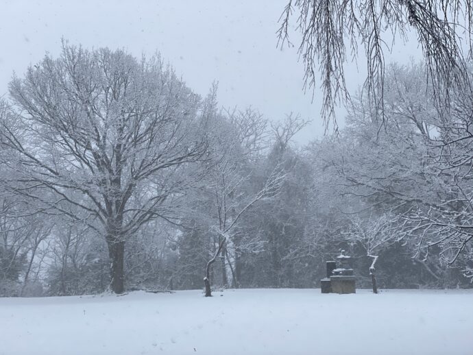 大雪の角館城跡