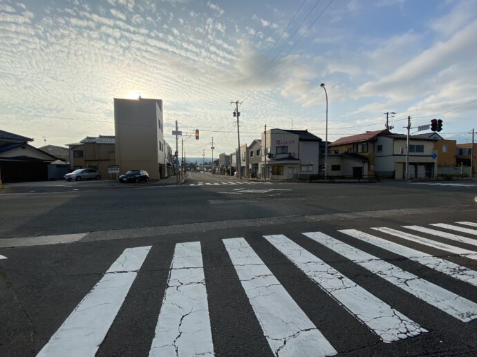 象潟の道路