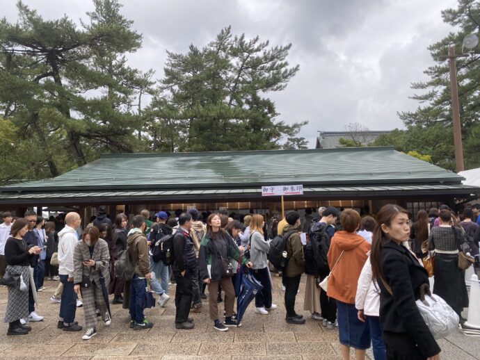 境内の大混雑