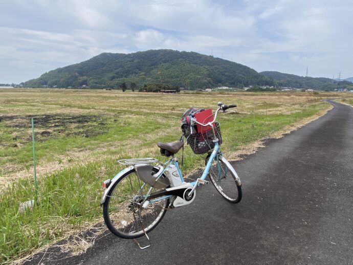 意宇平野の道路と自転車