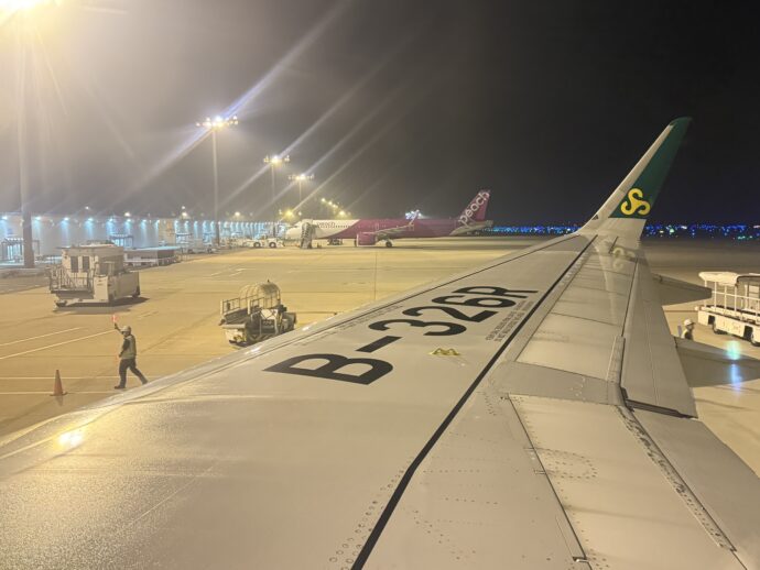 関西国際空港に到着した飛行機