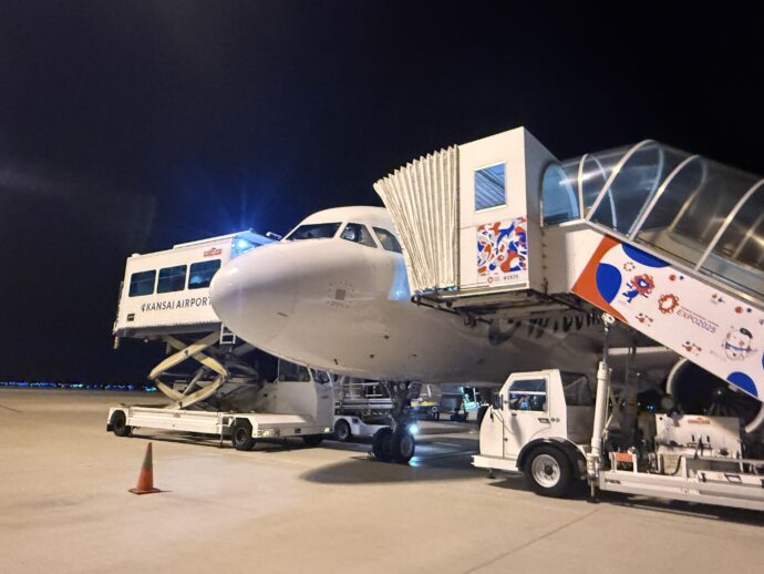 関西国際空港に到着した飛行機