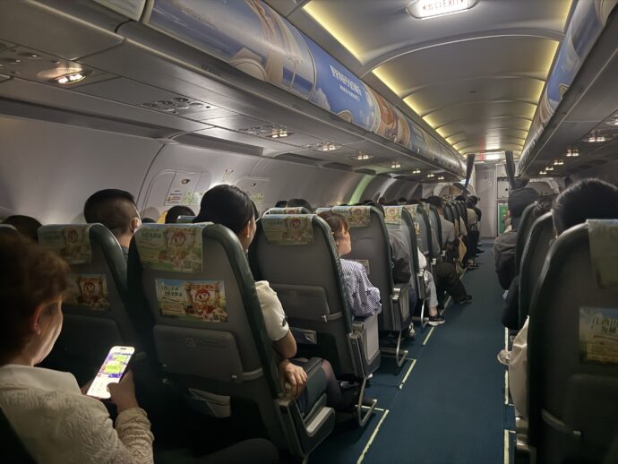 春秋航空の機内