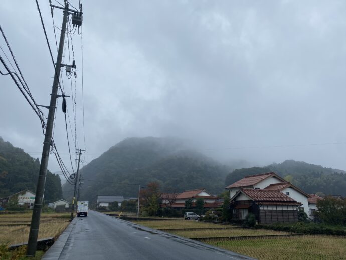 モヤのかかった道