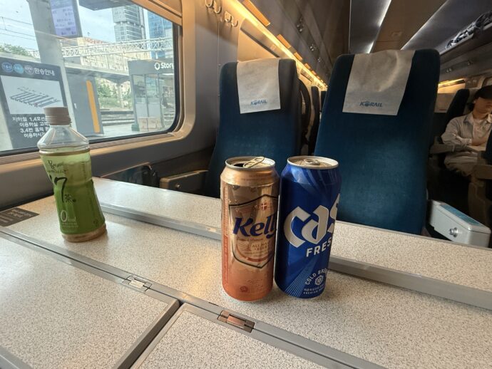 KTX車内のビール