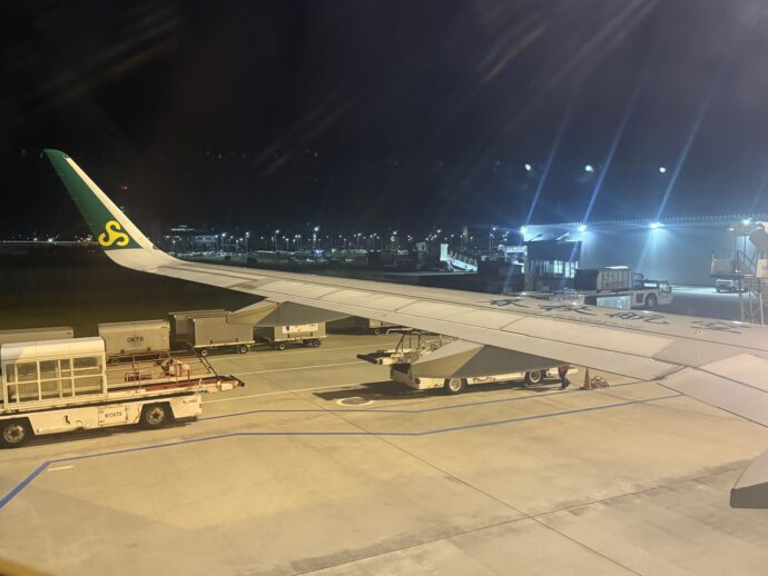 関空に到着した春秋航空
