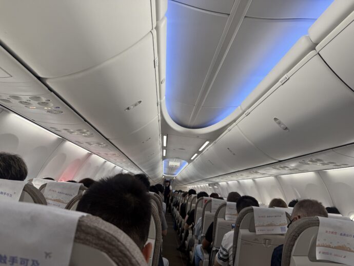 中国東方航空の機内