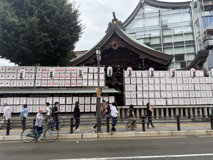 追山ならし後の神社前