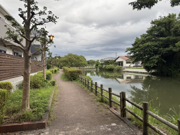 柳川水路ぞいの遊歩道