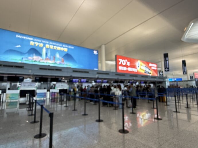 春秋航空のカウンター