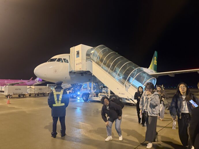 関西国際空港に到着した飛行機