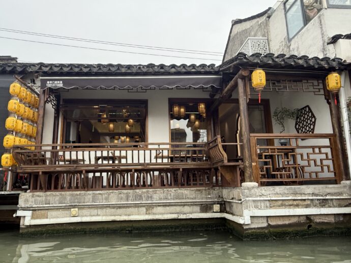 虎丘遊覧船からの眺め