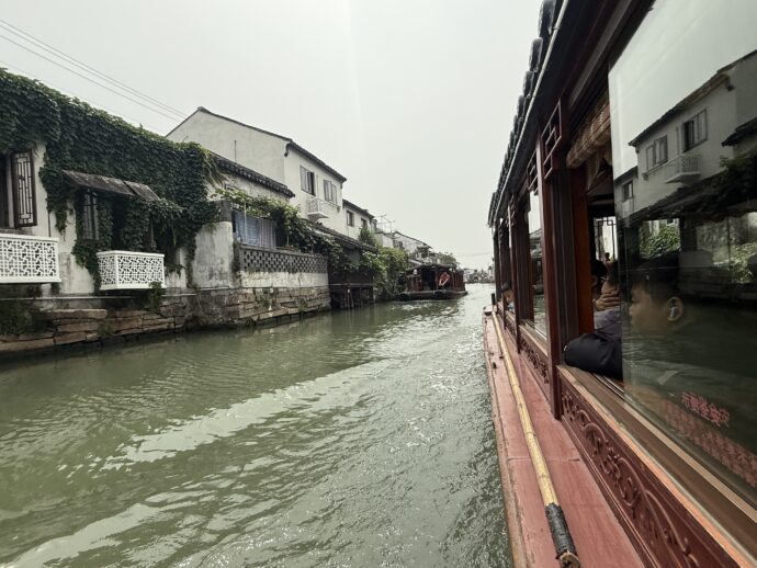 虎丘遊覧船からの眺め