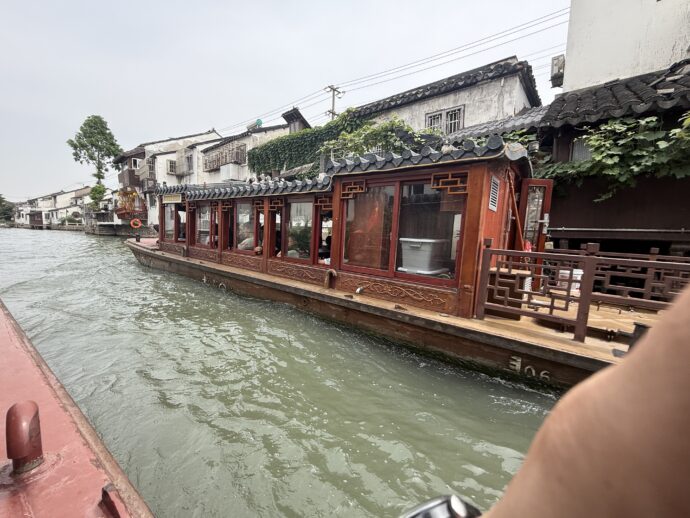 虎丘遊覧船からの眺め