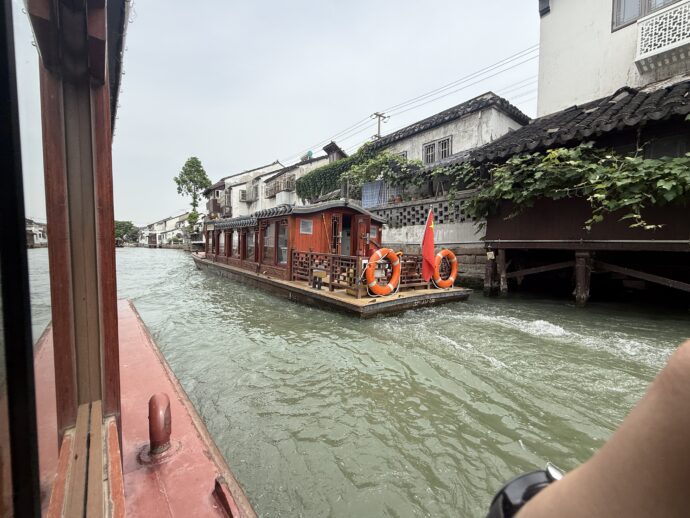虎丘遊覧船からの眺め