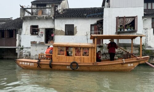 虎丘遊覧船からの眺め