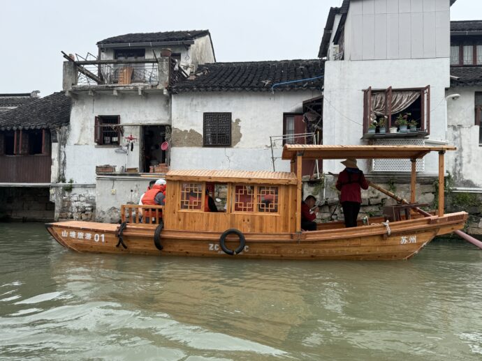 虎丘遊覧船からの眺め