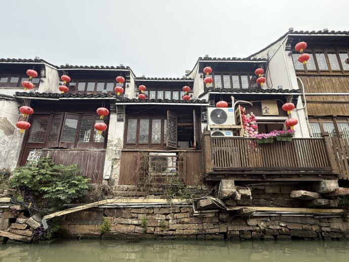 虎丘遊覧船からの眺め