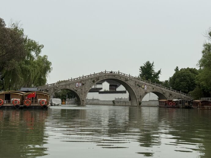 虎丘遊覧船からの眺め