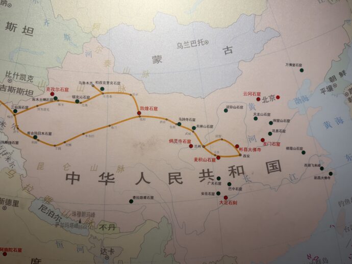 仏教石刻のルートマップ