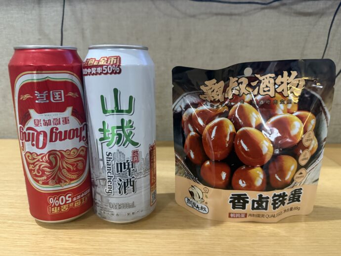 うずらタマゴとビール