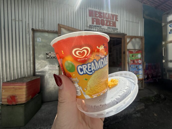 カチコチのアイスクリーム