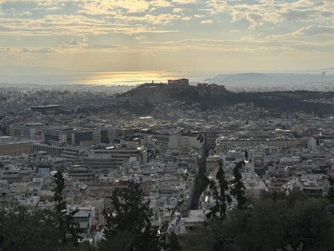 リカビトスの丘から見えるパルテノン神殿