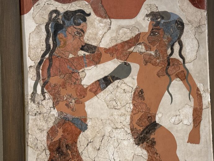 ボクシングをする少年