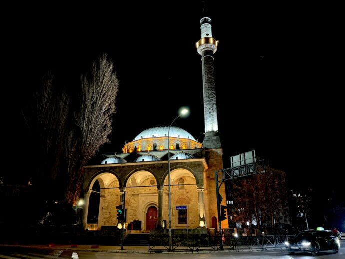 ライトアップされtあモスク