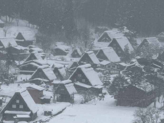荻町城跡展望台から眺める白川郷
