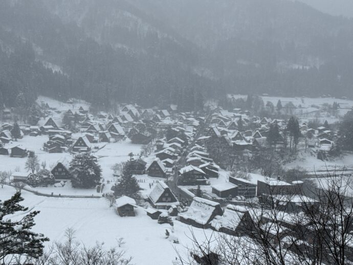 荻町城跡展望台から眺める白川郷