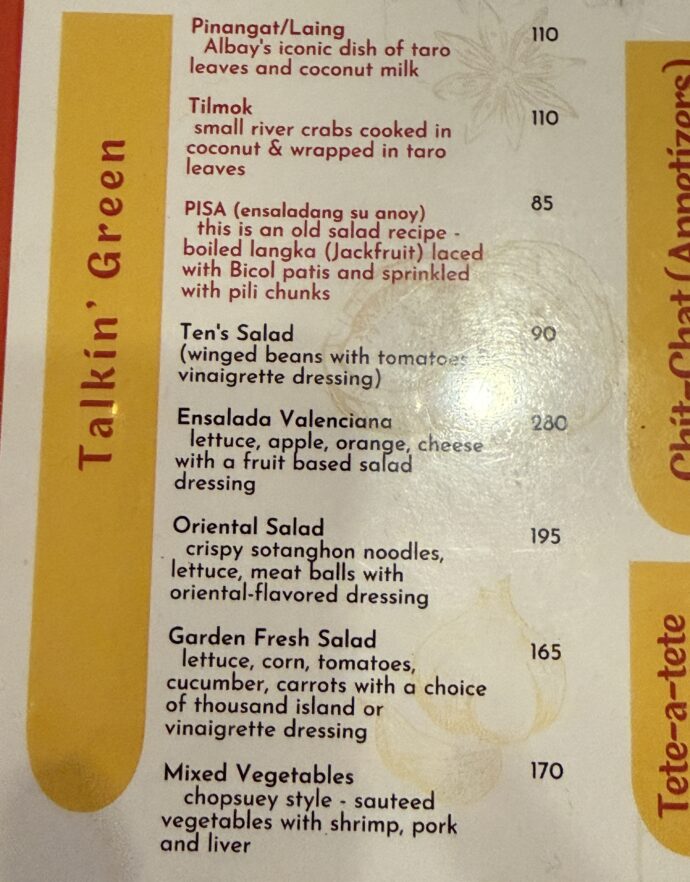 Small Talk Caféのメニュー