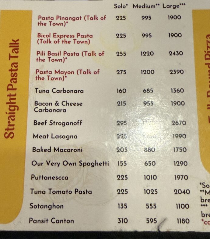 Small Talk Caféのメニュー