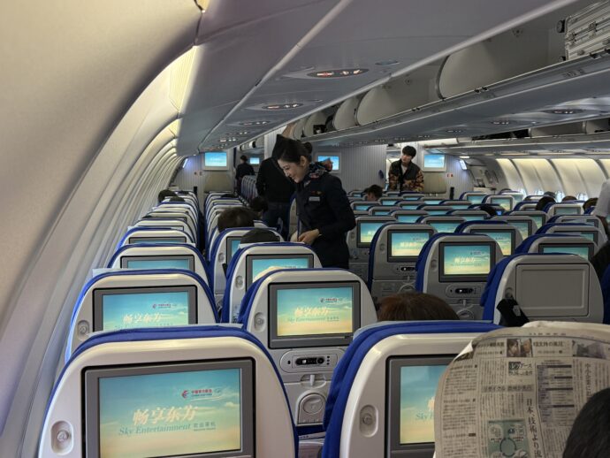 中国東方航空の機内