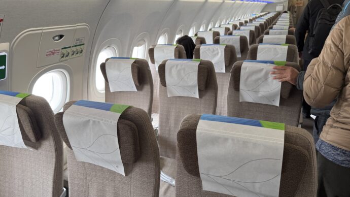 中国東方航空の機内